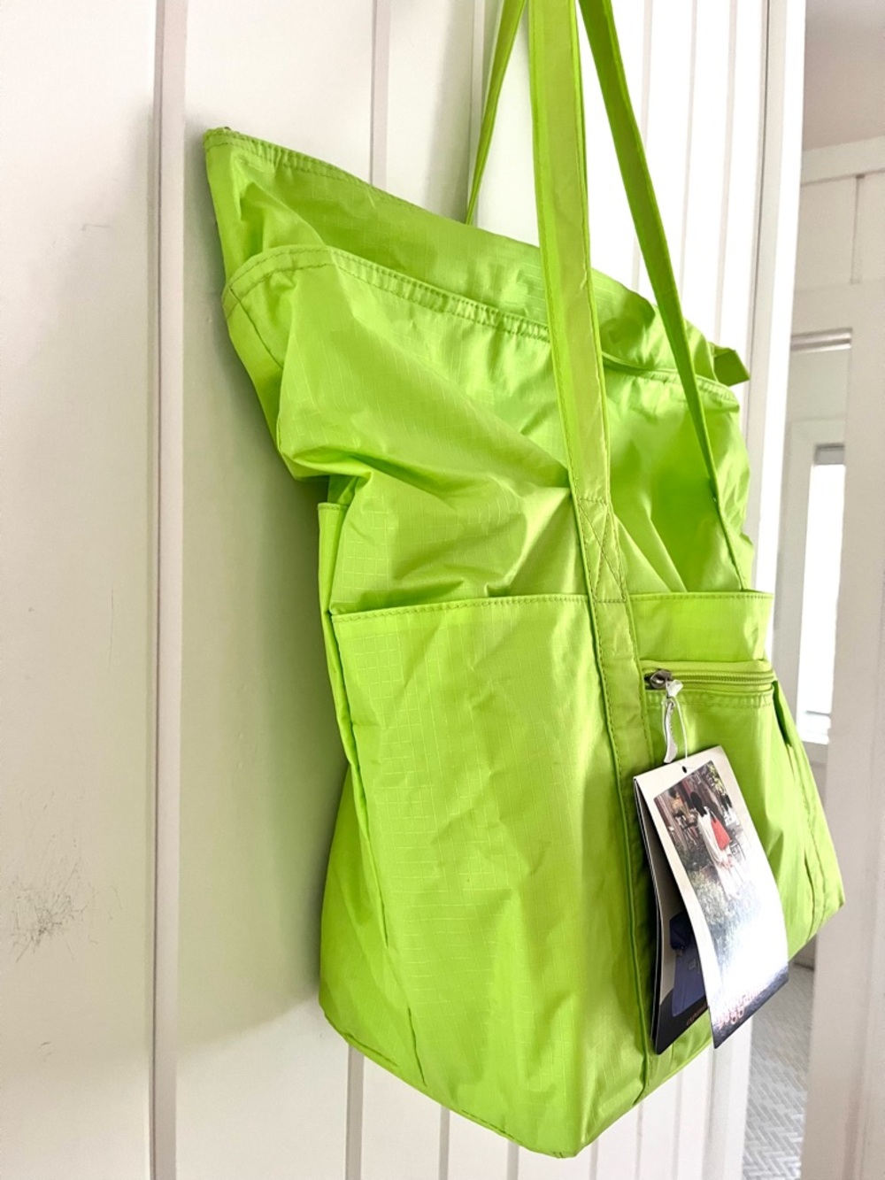 Baggallini (3) Packable Neon Lime Green Tote, Cosmetic Bag & Jewelry Bag, NWT - Picture 2 of 10